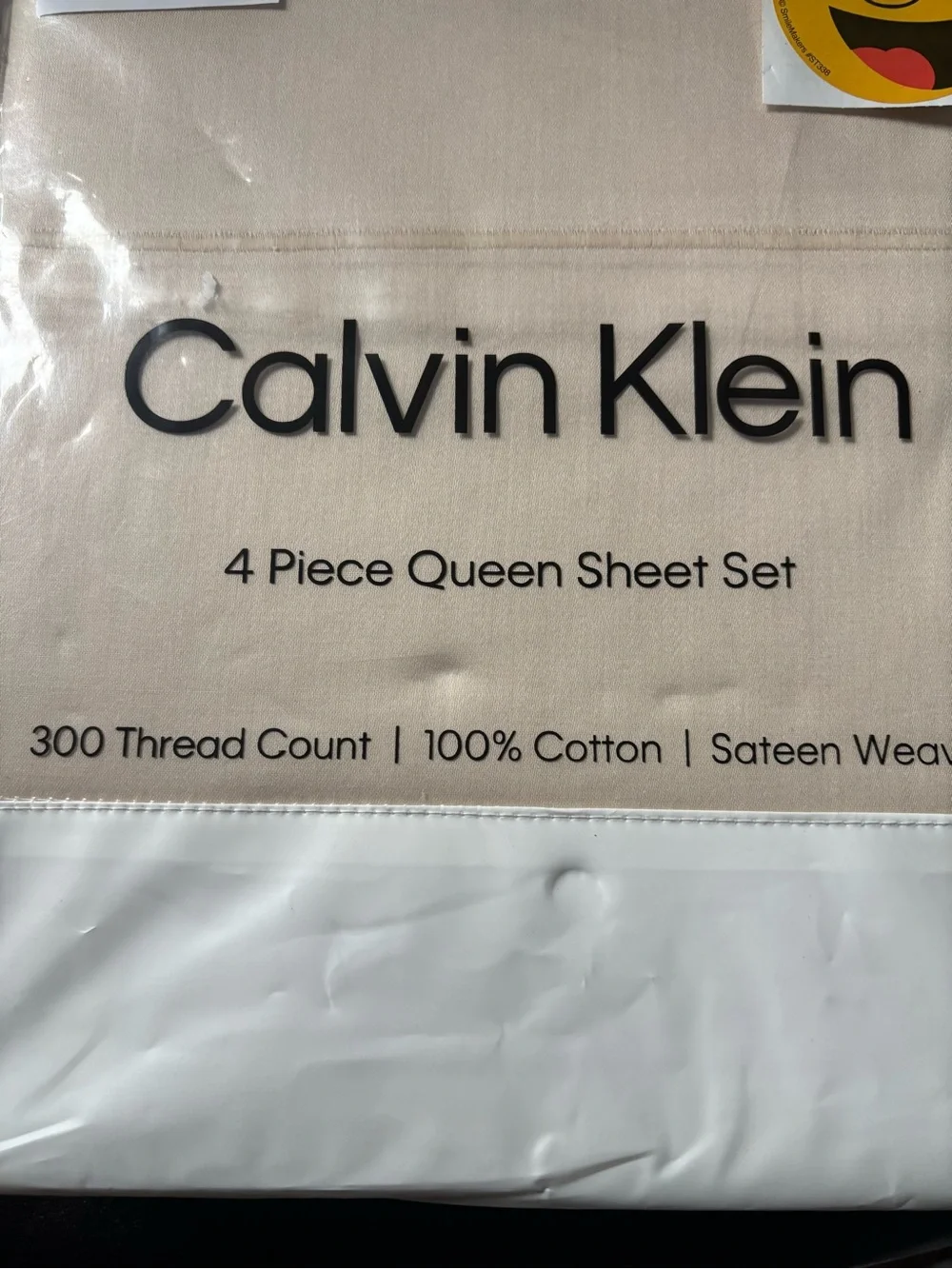 4-pc Calvin Klein Queen Sheet Set in Light Beige 100% cotton sateen weave NWT